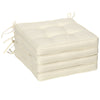 Outsunny Set of 4 Garden Seat Cushion with Ties, 42 x 42cm Replacement Dining Chair Seat Pad, Cream White