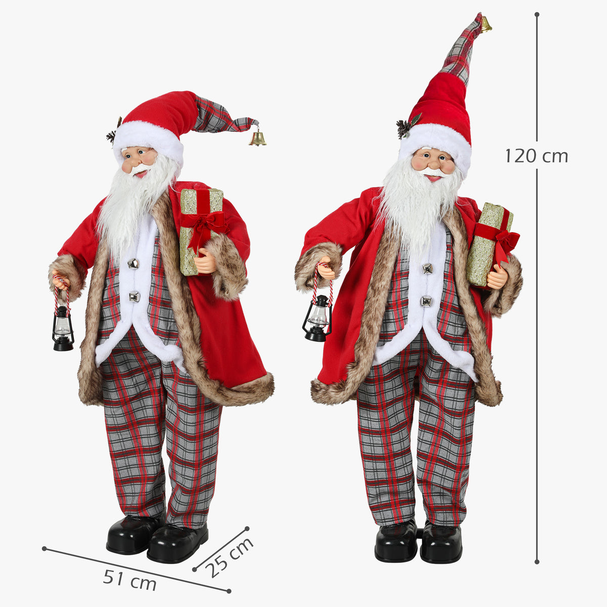 HOMCOM 120cm Animated Santa Claus Figure in Red