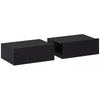 HOMCOM Floating Bedside Table Set of 2, Wall-Mounted Nightstand with Storage Drawer, Small Side End Table for Bedroom, Black