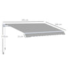 Outsunny Awning Canopy Manual Retractable Porch Sun Shade Shelter 3 x 2m Light Grey