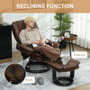 HOMCOM Faux Leather 135Â° Reclining Chair and Footstool - Brown
