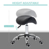 HOMCOM Cosmetic Stool 360 Rotate Height Adjustable Salon Massage Spa Chair Hydraulic Rolling Faux Leather Saddle Stool Mobility, Black
