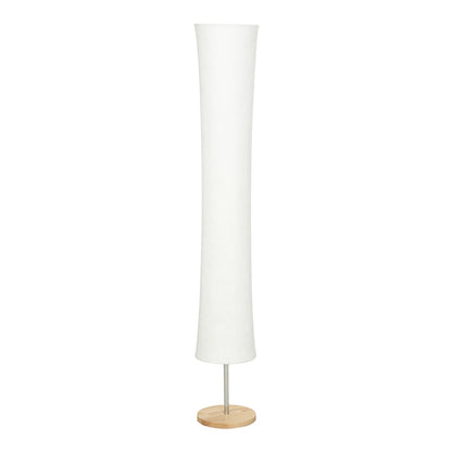 HOMCOM LED Floor Lamp, 152 cm Modern Dimmable Standing Lamp with Paper Shade, Pine Wood Base, White