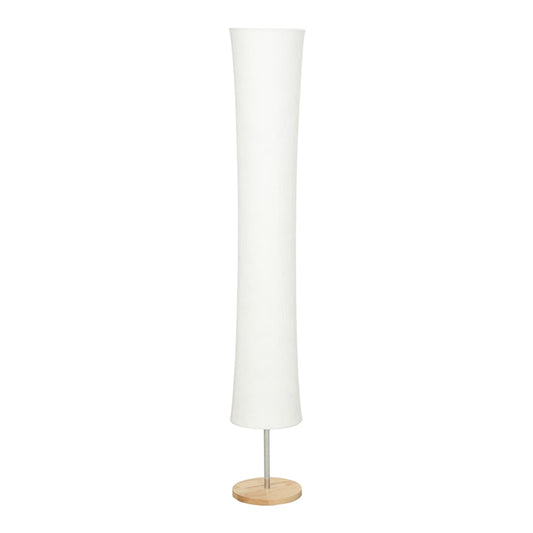HOMCOM LED Floor Lamp, 152 cm Modern Dimmable Standing Lamp with Paper Shade, Pine Wood Base, White