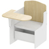 AIYAPLAY Kids Table and Chair Set, Children Desk and Chair with Storage Bins for Playing, Reading, Painting, for Ages 3-5, White