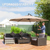 Outsunny 3 m Cantilever Parasol with Protective Cover and Wind Ropes, Banana Parasol with Crank Handle, Khaki