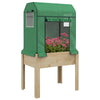 Outsunny Wooden Planter Box with PE Greenhouse Cover and Bed Liner, Raised Garden Bed for Vegetables, Flowers, Herbs