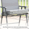 Outsunny Set of 4 Garden Seat Cushion with Ties, 42 x 42cm Replacement Dining Chair Seat Pad, Light Grey