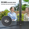 Outsunny Seven-Piece Minimal Metal Garden Dining Set, with Parasol Hole - Black