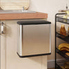 HOMCOM 8L Hanging Kitchen Bin, Rubbish bin with Lid and Removable Inner Bucket for Under Cabinet Door, Under Sink, Office
