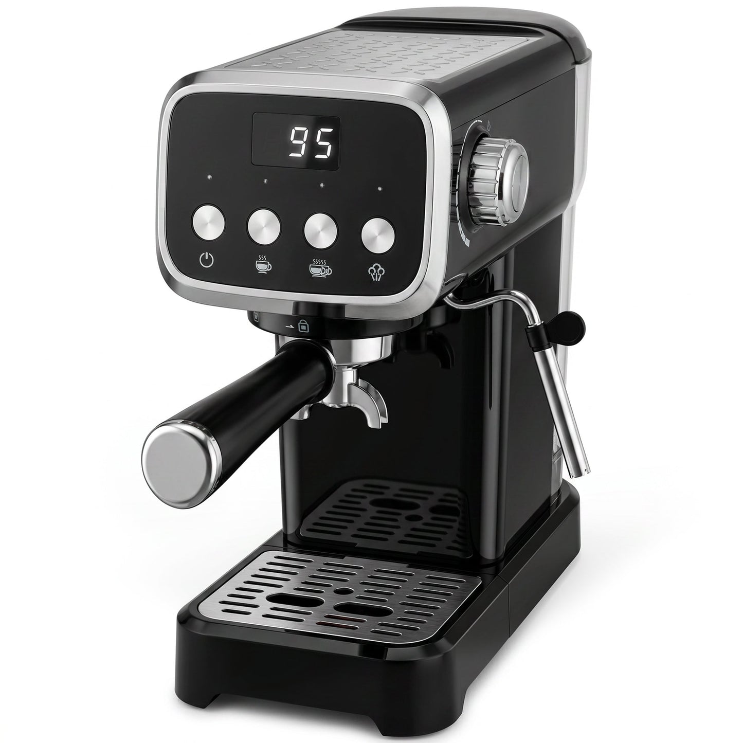 HOMCOM Espresso Machine, 20-Bar Cappuccino Coffee Maker with Frother Wand, 1.2 L Water Tank, Black