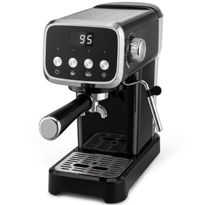 HOMCOM Espresso Machine, 20-Bar Cappuccino Coffee Maker with Frother Wand, 1.2 L Water Tank, Black
