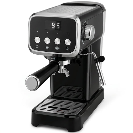 HOMCOM Espresso Machine, 20-Bar Cappuccino Coffee Maker with Frother Wand, 1.2 L Water Tank, Black