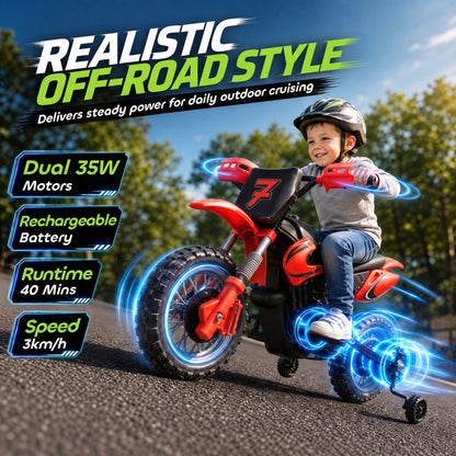 AIYAPLAY 12V Kids Electric Motorbike in Red