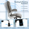 PU Leather Office Chair Height Adjustable Executive Chair with Headrest-Grey