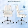 PU Leather Office Chair Height Adjustable Executive Chair with Headrest-Beige