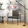 PU Leather Accent Chair with Armrests Backrest and Seat Cushion-Grey