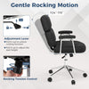 PU Leather Upholstered Office Chair with Button Tufted Back-Black