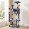 158 CM Tall Cat Tree Tower for Indoor Cats with Plush Top Perch-Grey