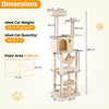 168 cm Tall Multi-Level Cat Tree with 2 Perches and Hammock-Beige