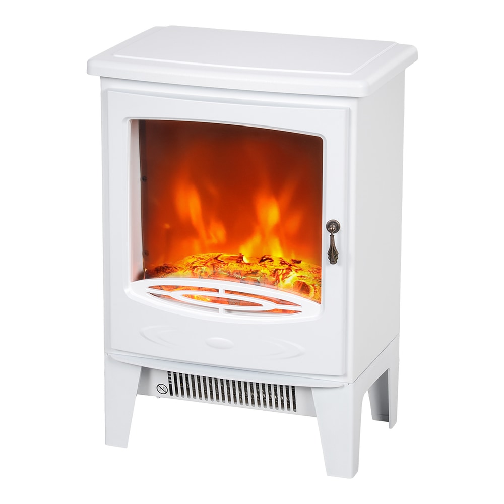 HOMCOM Electric Fireplace Stove in White