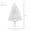 HOMCOM 2.5FT Prelit Artificial Tabletop Christmas Tree with Fibre Optics Holiday Home Xmas Decoration for Table and Desk, White