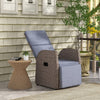 Outsunny 148Â° Reclining Rattan Garden Armchair, with Footrest - Brown/Grey