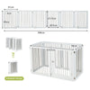366cm Freestanding Foldable Extra Wide Dog Gate with Lockable Door and 4 Support Feet