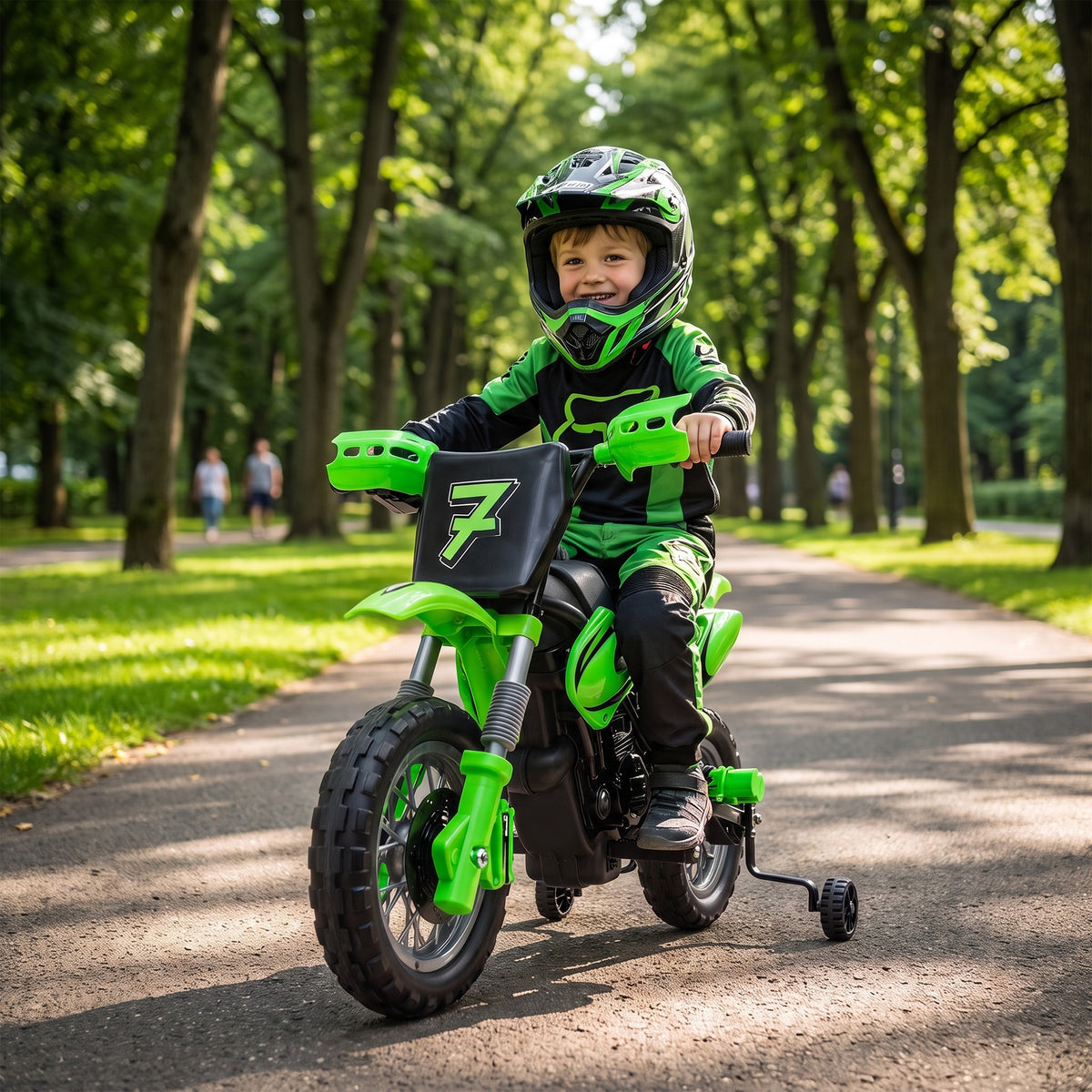 AIYAPLAY 12V Kids Electric Motorbike in Green