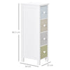 HOMCOM Chest of Drawers, 4 Drawer Dresser, Storage Organizer Toilet Tissue Cabinet for Bedroom, Bathroom