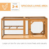 PawHut Wooden Chicken Coop with Perches, Doors, Combinable Design, for 2-4 Chickens - Natural Wood Colour
