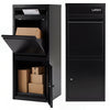 Package Delivery Box for Outside Large Galvanized Steel Parcel Mailbox with Anti-Theft Design-Black