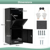 Package Delivery Box for Outside Large Galvanized Steel Parcel Mailbox with Anti-Theft Design-Black