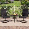 Padded Patio Swivel Chairs Set of 2 Ergonomic Outdoor Dining Chairs with Breathable Fabric High Back-Black