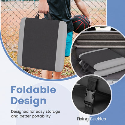 Padded Stadium Seat with Back Support and 6 Reclining Positions-Black