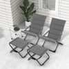 Patio Folding Sling Chair with Ottoman and Removable Cushion Set of 2-Grey