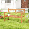 Patio Acacia Wood Bench Wooden 2-Person Outside Chair
