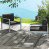 Patio Aluminum Armchair with Cushions Outdoor Sofa Chair-Grey