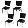Patio Armless Chair with Breathable Seat and Backrest-4 pieces