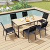 Patio Armless Chair with Breathable Seat and Backrest-4 pieces