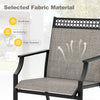 Patio Dining Chairs Set of 2 with All Weather Breathable Fabric and Backrest-Coffee