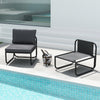 Patio Chairs Set of 2 with Removable Cushions and Adjustable Foot Pads-Grey