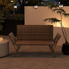 Patio Convertible Sofa for 2 Quick Dry Foam Padded Rattan Loveseat-Grey
