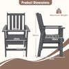 Patio Dining Chair HDPE All Weather Adirondack Armchair with Curved Seat-Grey