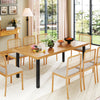 200 x 100cm Large Patio Dining Tablewith Acacia Wood Tabletop and Heavy Duty Metal Legs
