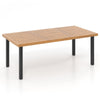 200 x 100cm Large Patio Dining Tablewith Acacia Wood Tabletop and Heavy Duty Metal Legs