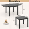 Patio Expandable Dining Table Rectangular Aluminum Dining Table for 4-6 Person-Grey