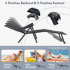 Patio Foldable Chaise Lounge Chair Reclining with Adjustable Backrest-Grey-2 Pack