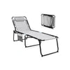 Patio Folding Chaise Lounge Chair Portable Sun Lounger with Adjustable Backrest-Grey