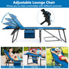 Patio Folding Chaise Lounge Chair Portable Sun Lounger with Adjustable Backrest-Navy